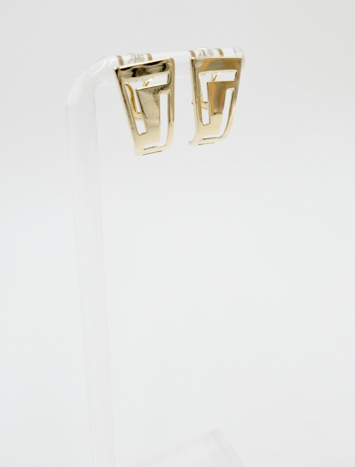 80er Jahre Ohrringe Creolen Gold 750 / 18K Omegaverschluss - Antikhandel-Stuttgart