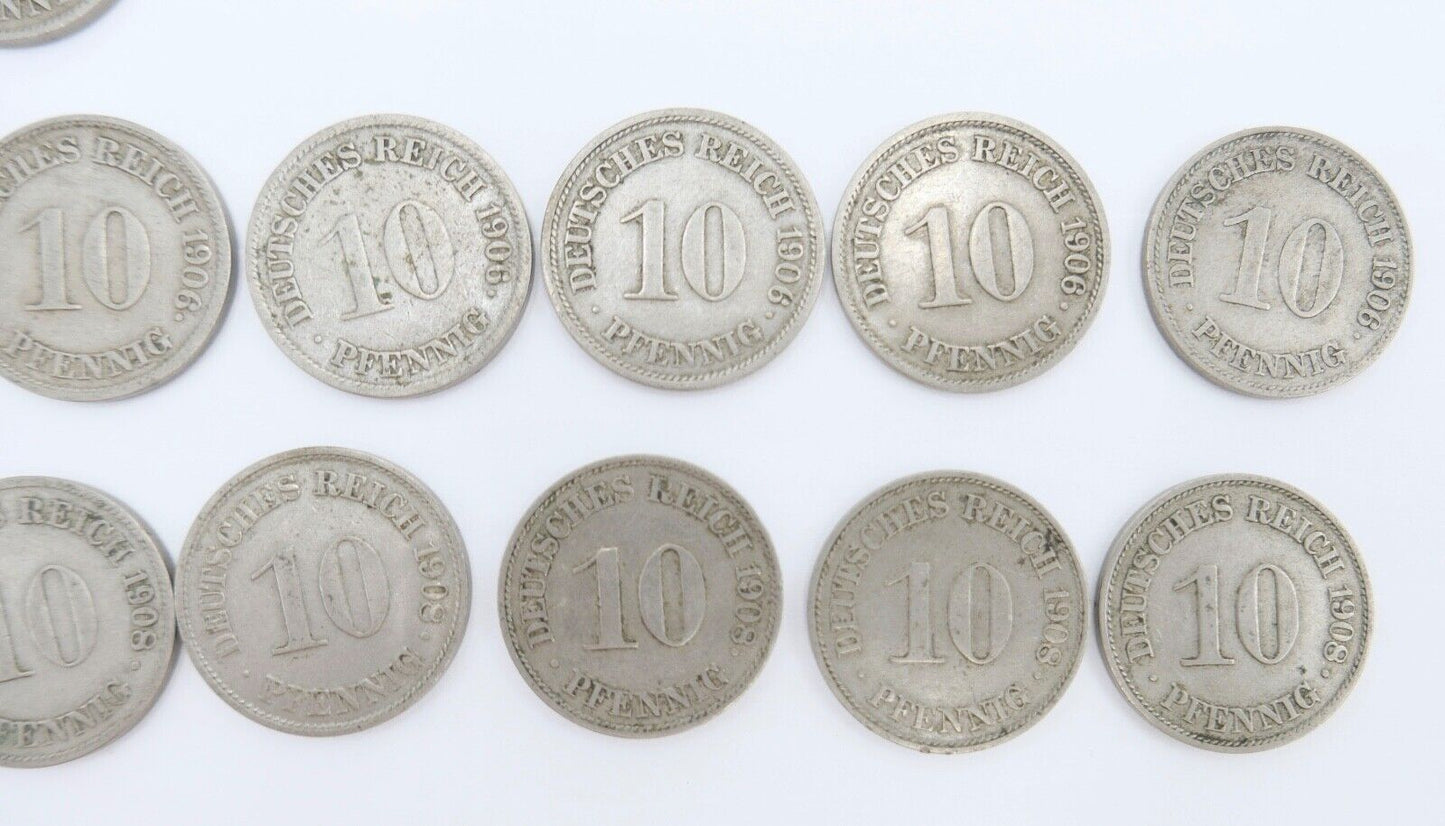 49x 10 Pfennig 1902 - 19011 Jäger J. 13 ss-stg - Antikhandel-Stuttgart