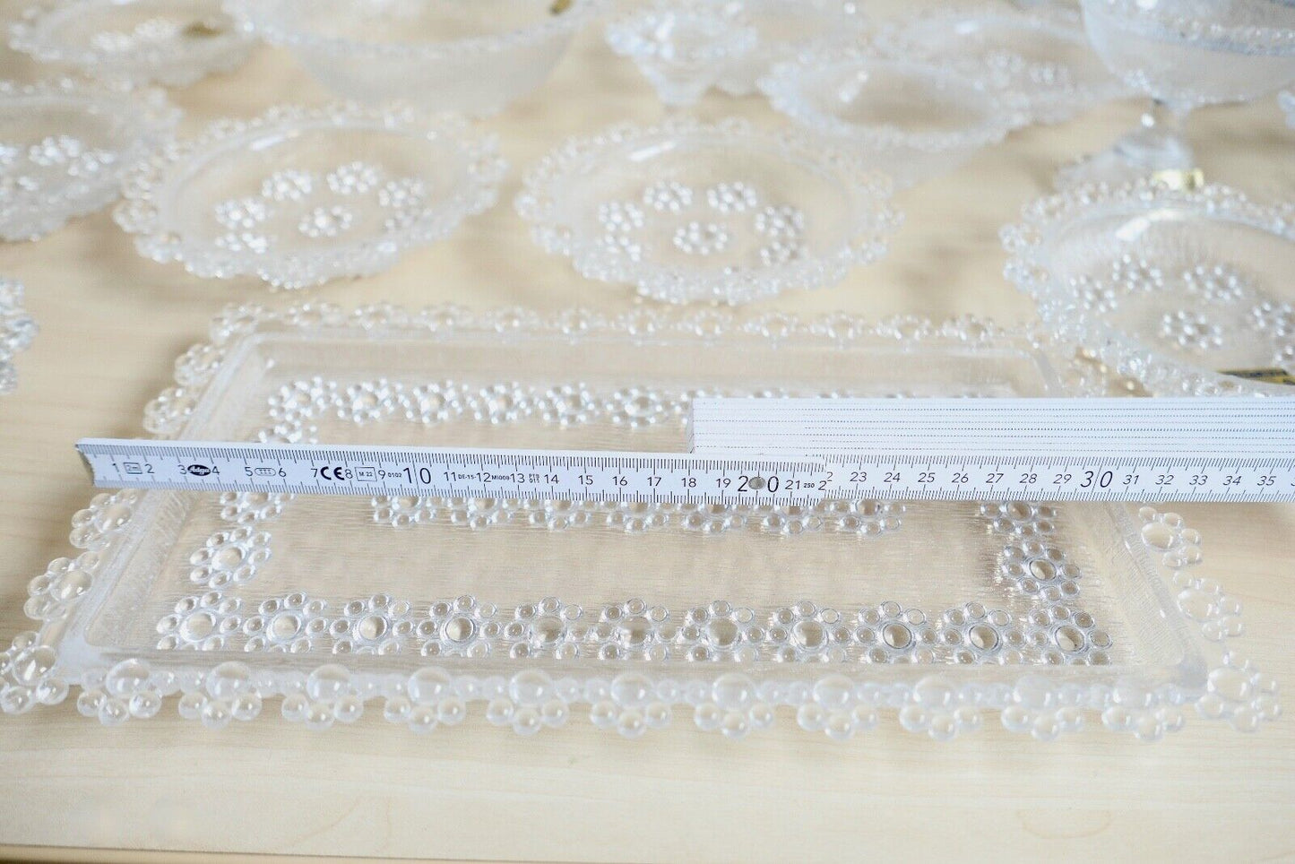 Großes BEYER Bleikristall Set Service Schalen Platte Perlen Motiv 20 Teile - Antikhandel-Stuttgart