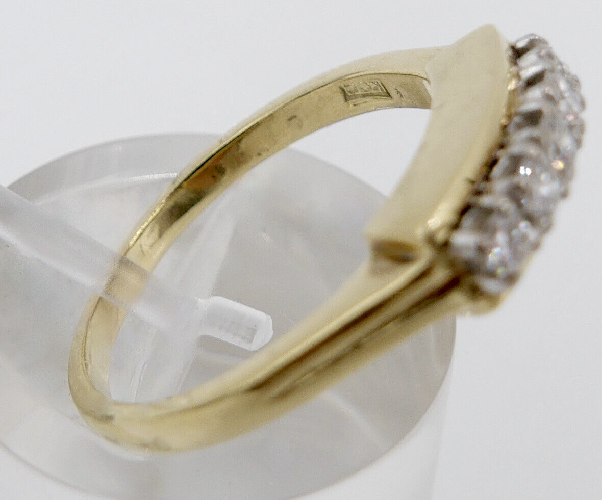 80er Jahre Damen Ring 5 Steine Brillanten 0,265 Ct VVS E Gold 585 14K Gr. 58 - Antikhandel-Stuttgart