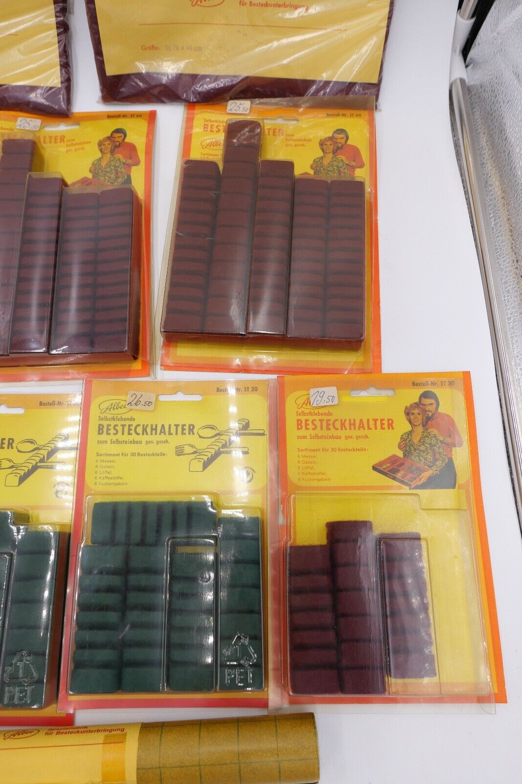 Posten Konvolut Besteckhalter und Filz NEU in OVP Ladenauflösung ALBEC 1980er - Antikhandel-Stuttgart