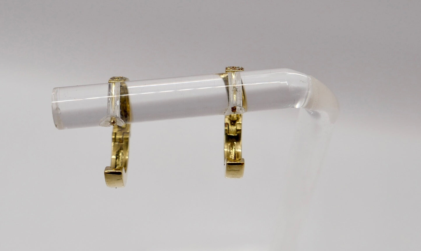 0,4 Ctw Diamant Creolen 750 18K Gelbgold 40 Brillanten besetz Ohrringe 90er