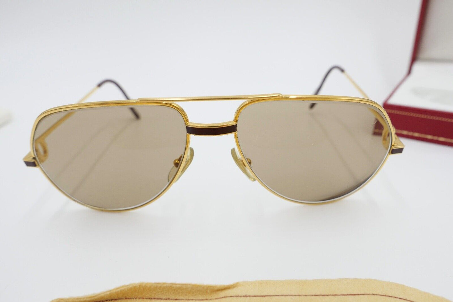 Must de Cartier VENDOME LAQUE 140 59/16 Sonnenbrille / Brille Gold 1980er Etui - Antikhandel-Stuttgart