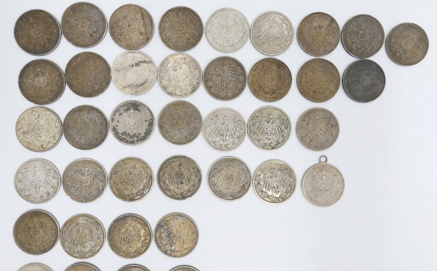 52x 1/2 Mark Jäger 16 / J.16 Silber 1905-1919 A D E F G ss-stg - Antikhandel-Stuttgart