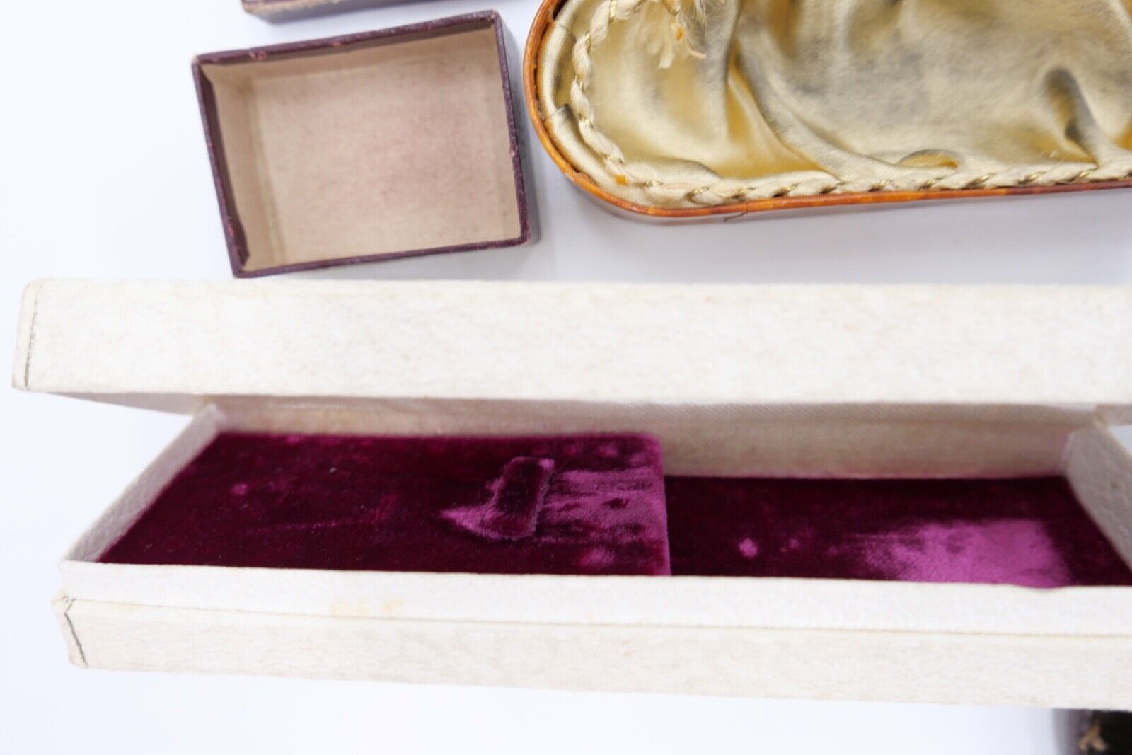 Konvolut alte / antike Etuis Brillen Etui Box Aufbewahrung Schatulle 5 Stück - Antikhandel-Stuttgart