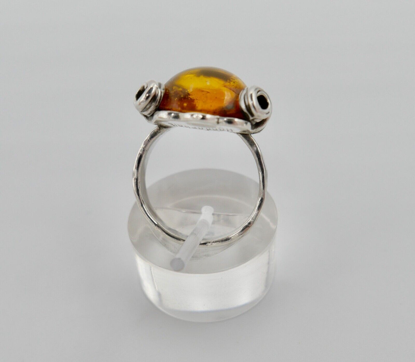 Bernstein Helmut KLEIST Handarbeit Designer Ring Gr. 56 Silber 835 - Antikhandel-Stuttgart