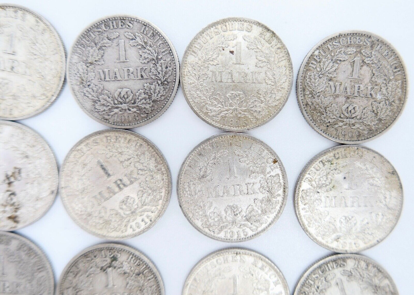 14x 1 Mark Kaiserreich 1903-1915 Jäger J.17 VZ-STG Vorzüglich - Stempelglanz - Antikhandel-Stuttgart