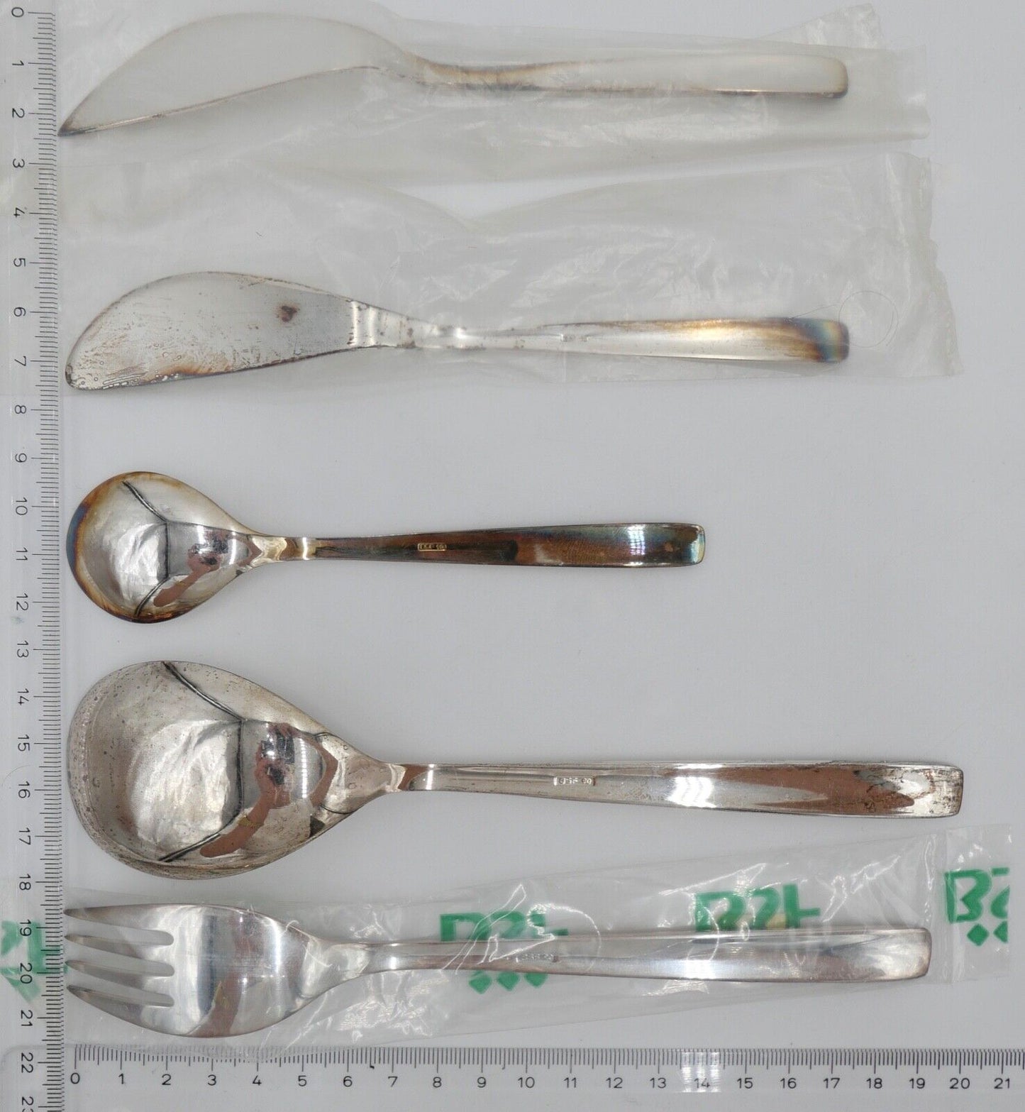 - NEU - 10 Teile BSF NORDLICHT 90er Silber Löffel Butter Fischmesser Zuckerzange - Antikhandel-Stuttgart