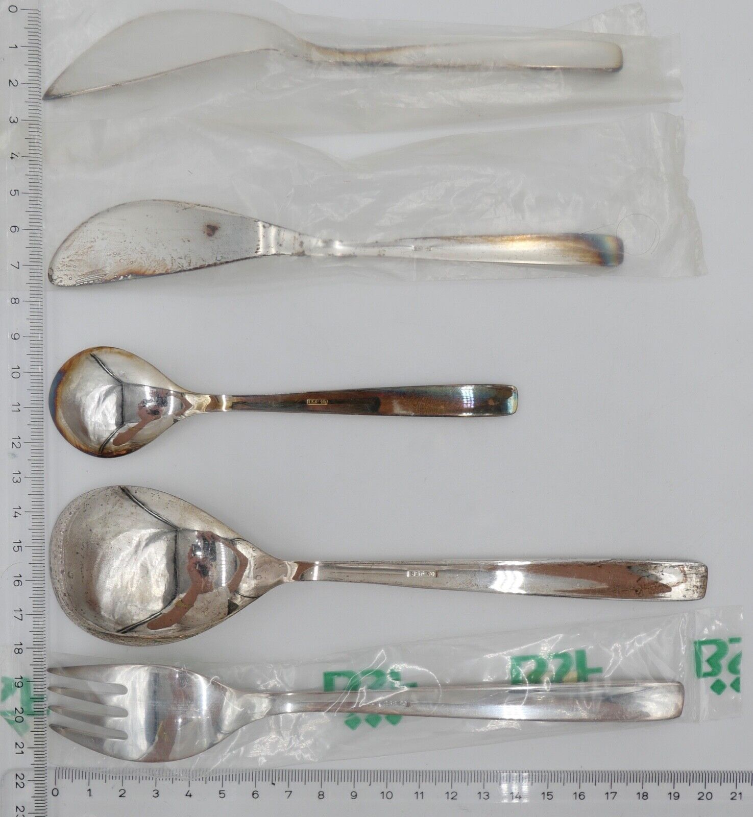 - NEU - 10 Teile BSF NORDLICHT 90er Silber Löffel Butter Fischmesser Zuckerzange - Antikhandel-Stuttgart