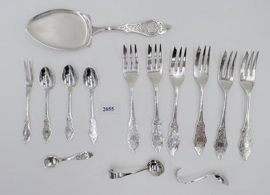 14 Tlg. ROBBE & BERKING Ostfriesenmuster R&B 90er Silber versilbert - Antikhandel-Stuttgart