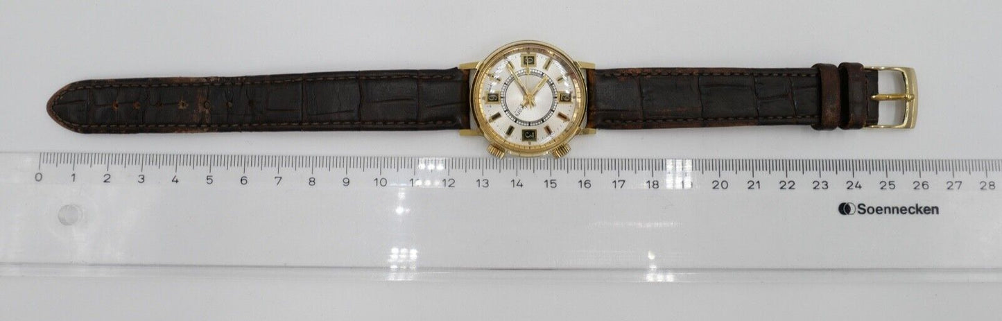 SEARS Mechanical Alarm 1970er Jahre Herrenuhr Handaufzug mit Lederband 16206 - Antikhandel-Stuttgart