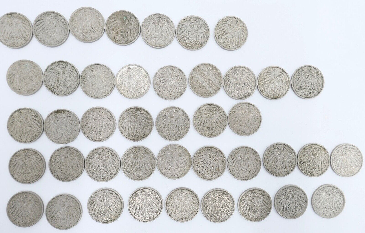 42x 10 Pfennig Kaiserreich 1912 1913 1914 1915 Jäger J. 13 ss-stg - Antikhandel-Stuttgart