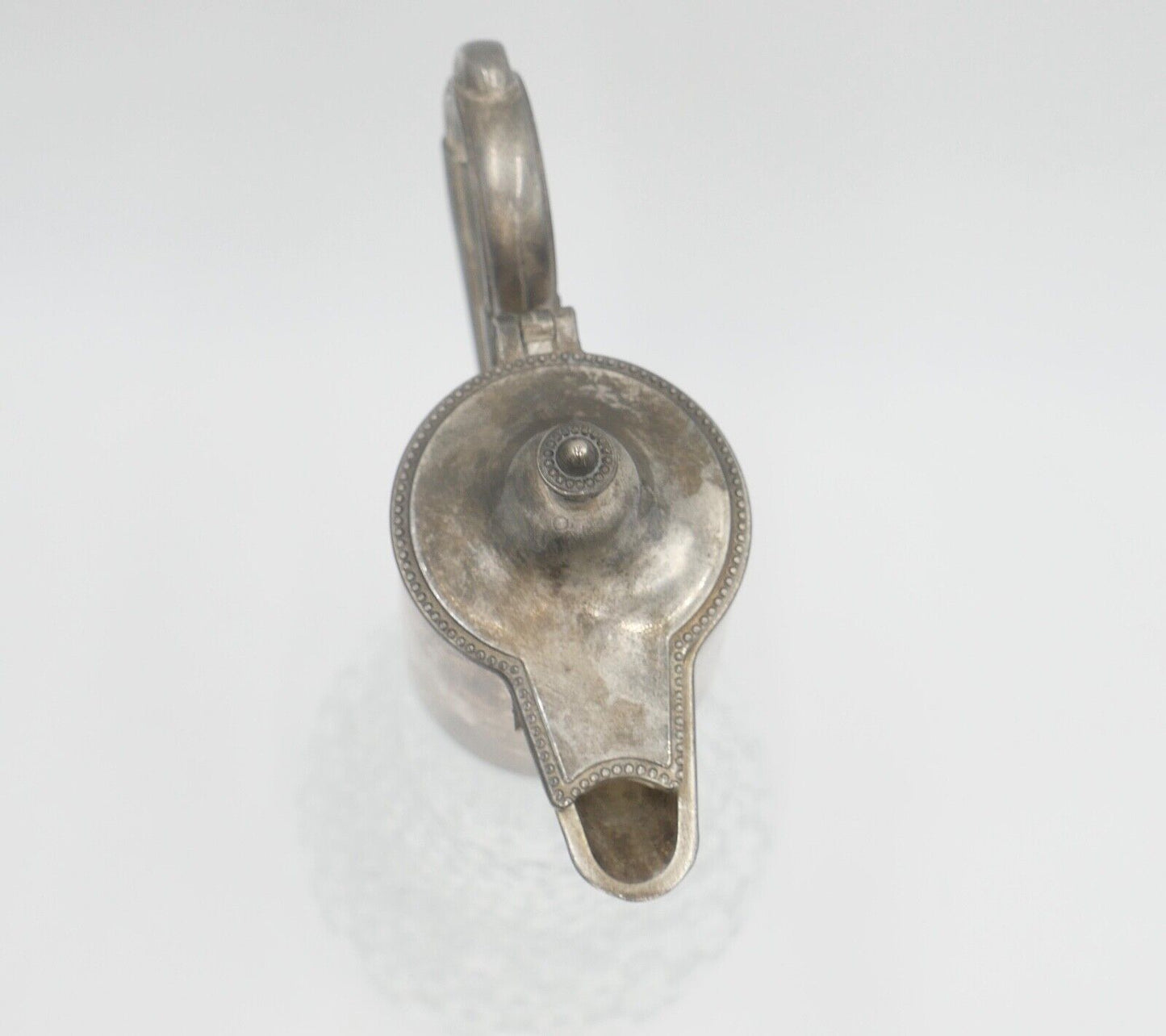 Karaffe E.P. Zinc / Zink versilbert Diamond cut Glass made in England - Antikhandel-Stuttgart