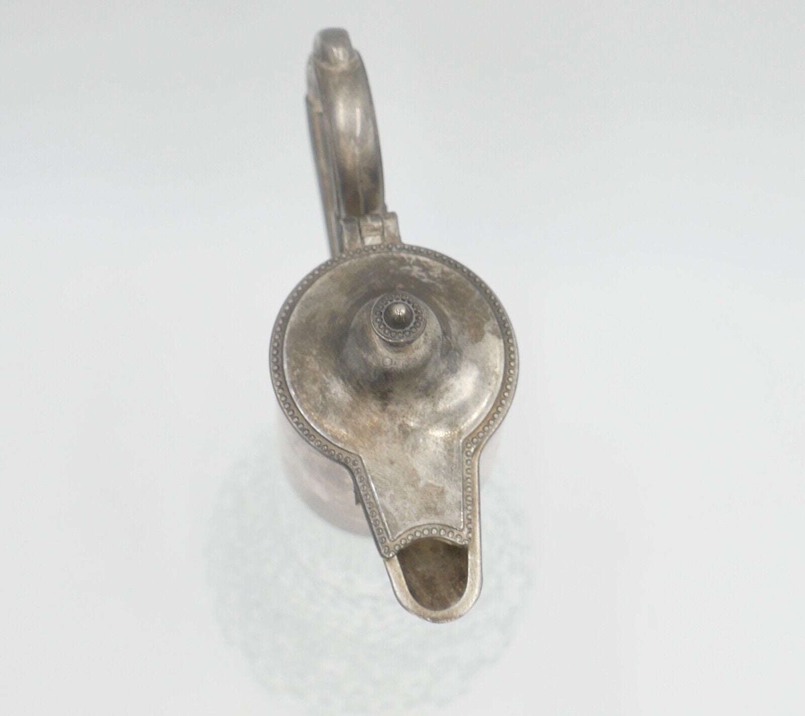 Karaffe E.P. Zinc / Zink versilbert Diamond cut Glass made in England - Antikhandel-Stuttgart