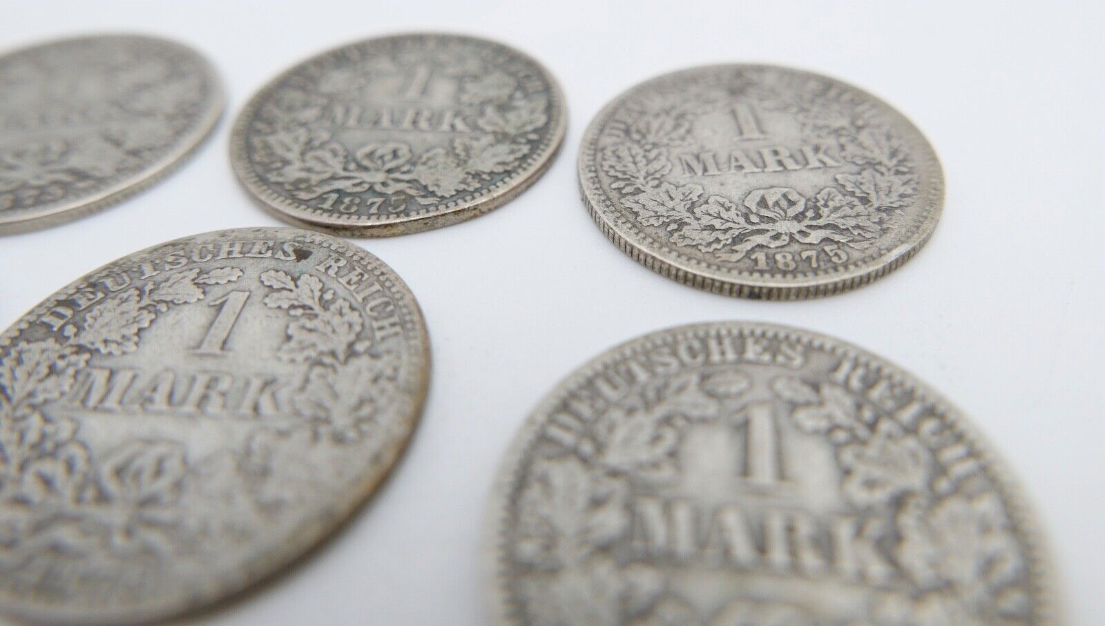 12x 1 Mark Deutsches Reich 1874 - 1880A B G Jäger J.9 Silber in SS - Antikhandel-Stuttgart