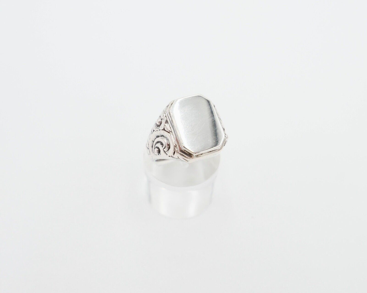 Alter JUGENDSTIL Siegelring Herrenring 835 Silber Gr. 62 ohne Siegelgravur - Antikhandel-Stuttgart