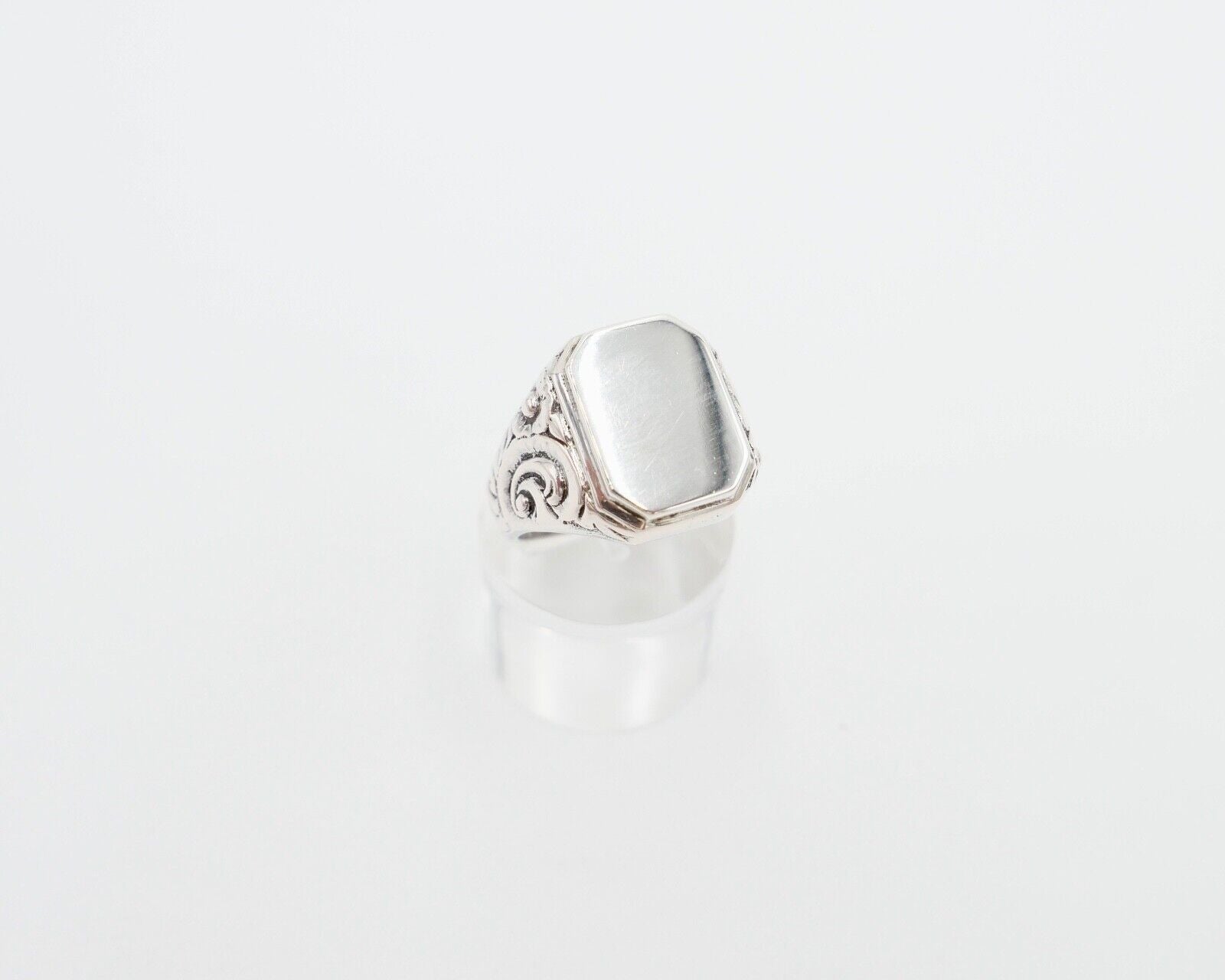 Alter JUGENDSTIL Siegelring Herrenring 835 Silber Gr. 62 ohne Siegelgravur - Antikhandel-Stuttgart