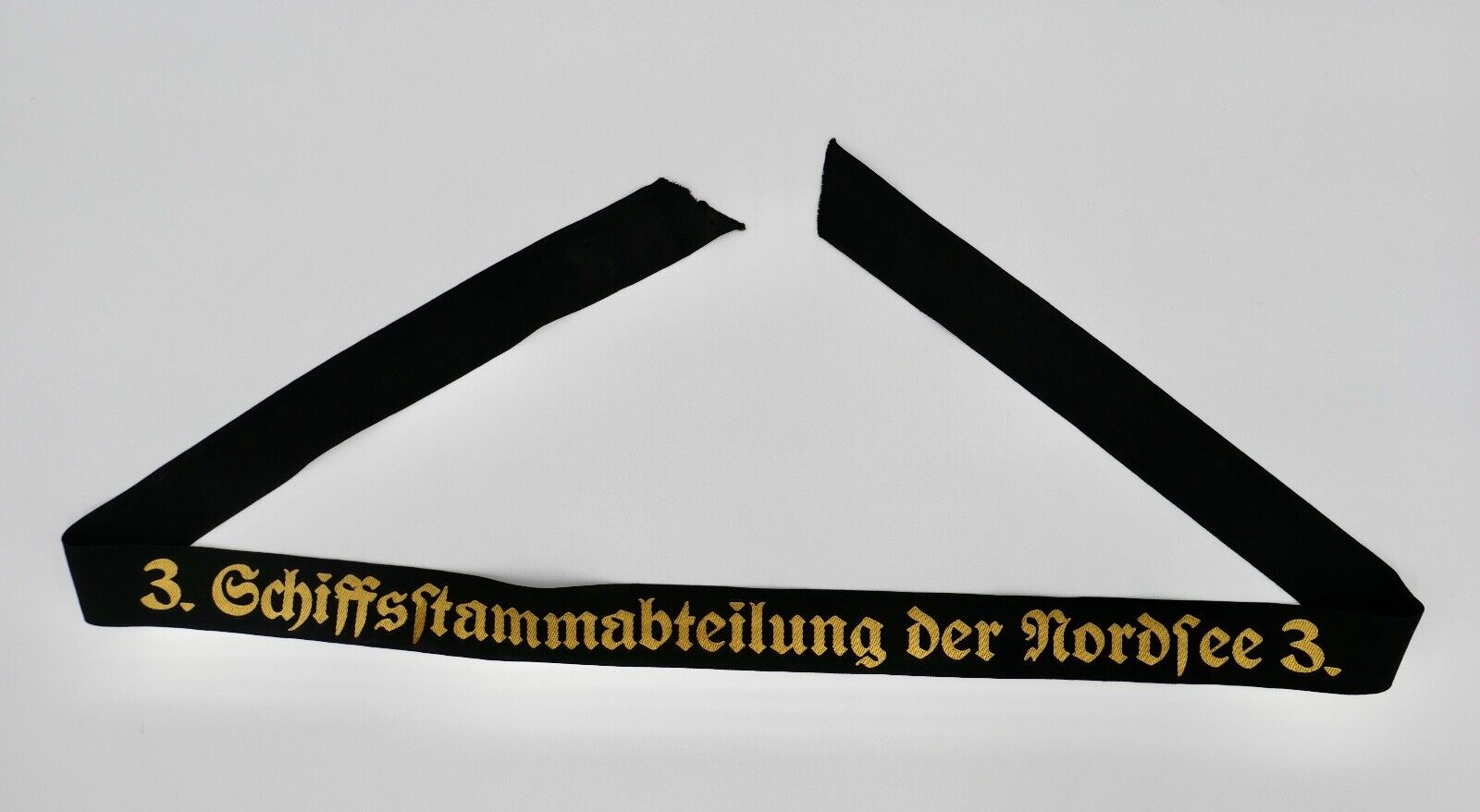 Mützenband " 3. Schiffstammabteilung der Nordsee 3. " Kriegsmarine WK WW Tally - Antikhandel-Stuttgart