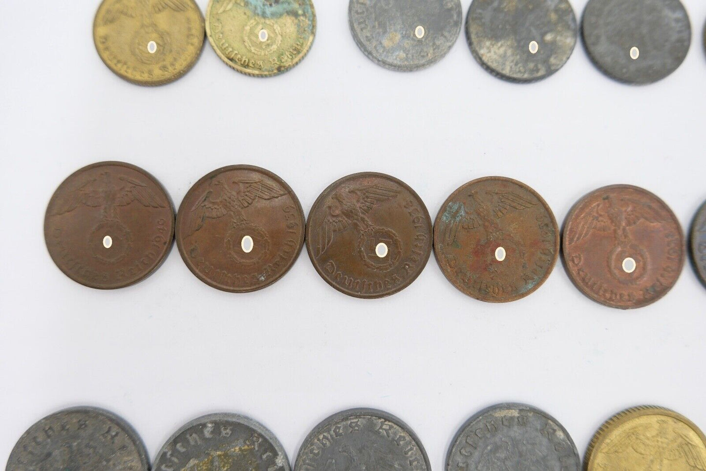 Reichsmark Drittes Reich J.354 1 Mark 2, 10, 5, 50, 1 Pfennig J.362 J.370 - Antikhandel-Stuttgart