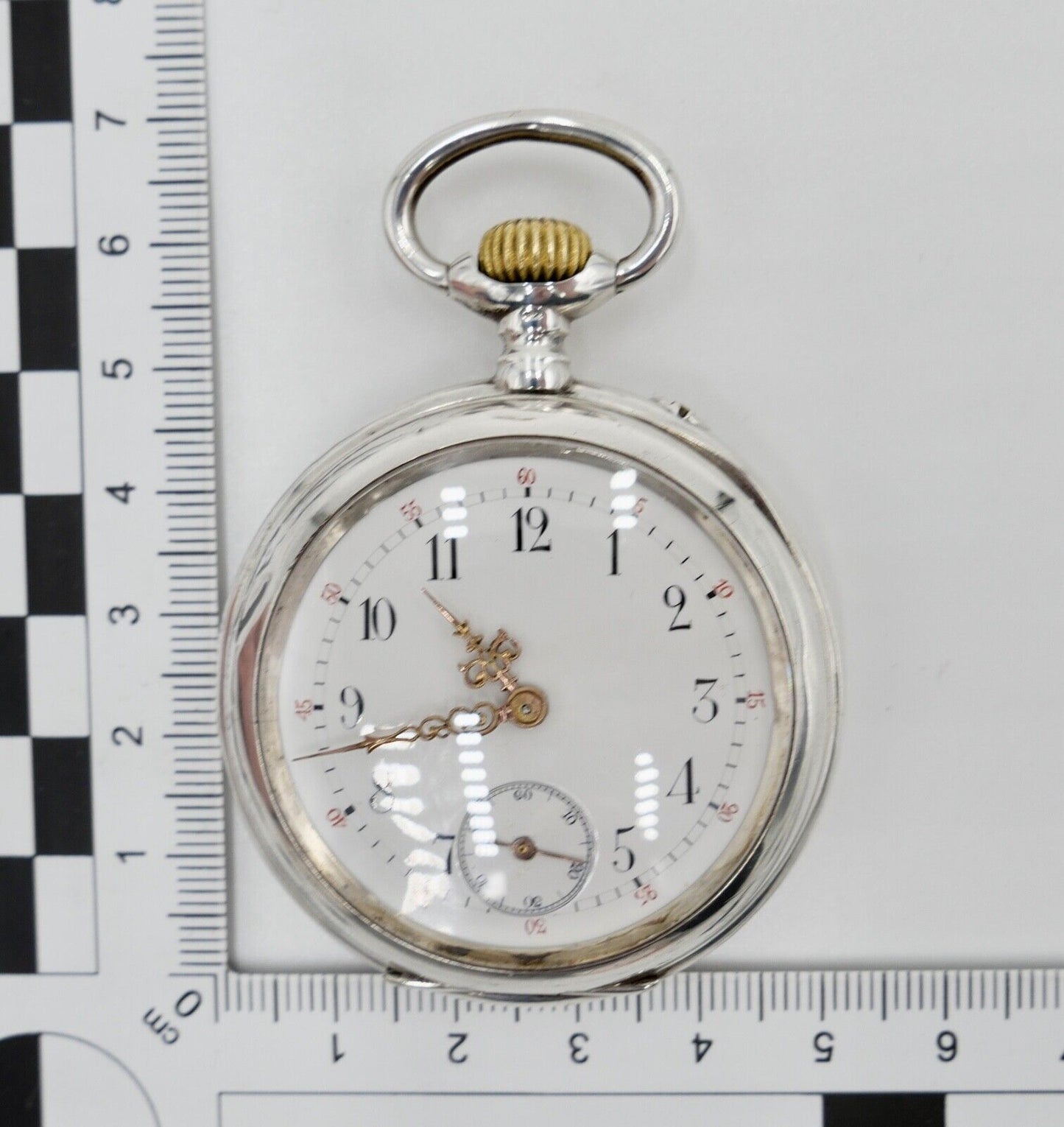 antike IWC Taschenuhr 800 Silber pocket watch Ø 49mm um 1889 - Antikhandel-Stuttgart