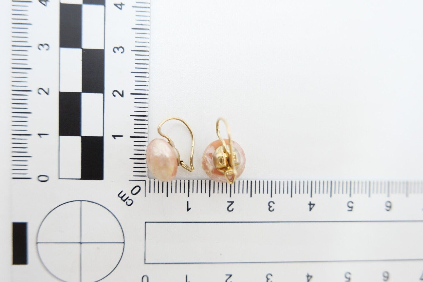 80er Jahre HP 585 / 14K Gold Ø 10mm Perlen Ohrringe Ohrclips Süsswasser Perlen - Antikhandel-Stuttgart