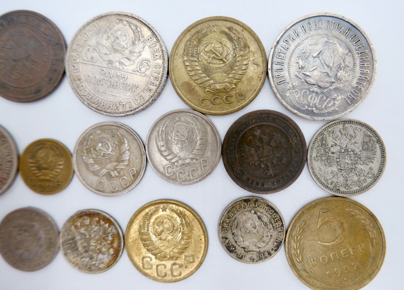 Posten Lot Konvolut Münzen Russland UDSSR KOPEKE 1870-1961 Silber - Antikhandel-Stuttgart