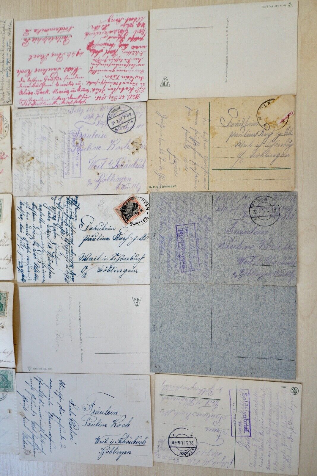 antike Ansichtskarten Postkarten Soldatenbrief Feldpost GLÜCK BLUMEN dt.Reich - Antikhandel-Stuttgart