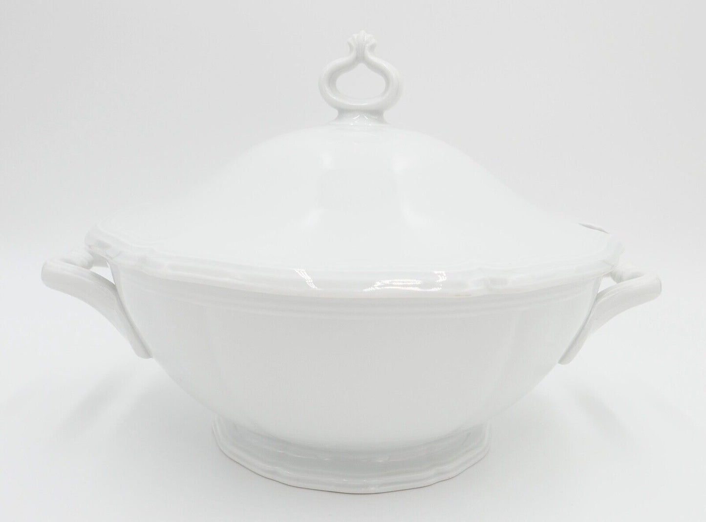 Porzellan Suppenterrine Rosenthal Chippendale Weiß - Antikhandel-Stuttgart