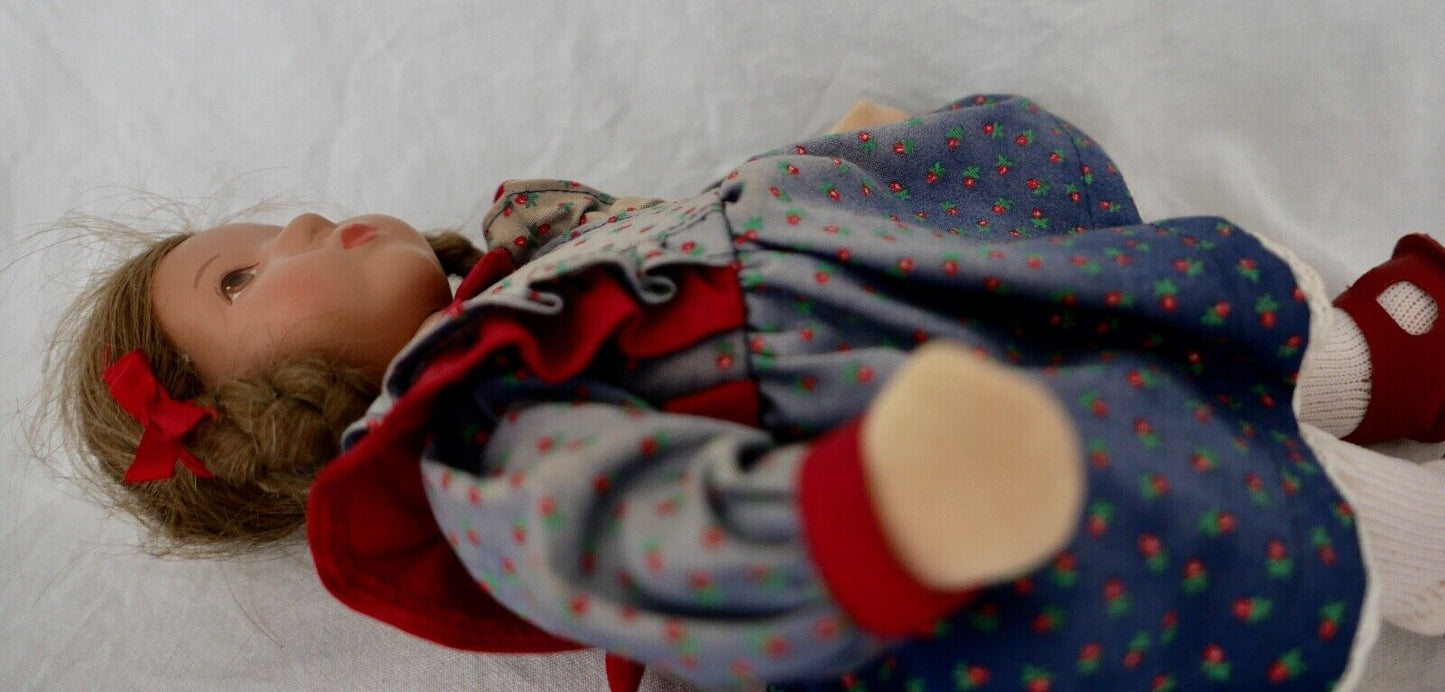 Alte Käthe Kruse Puppe verm. BETTINA Kaethe 26 cm Däumlinchen Braune Augen Zopf - Antikhandel-Stuttgart