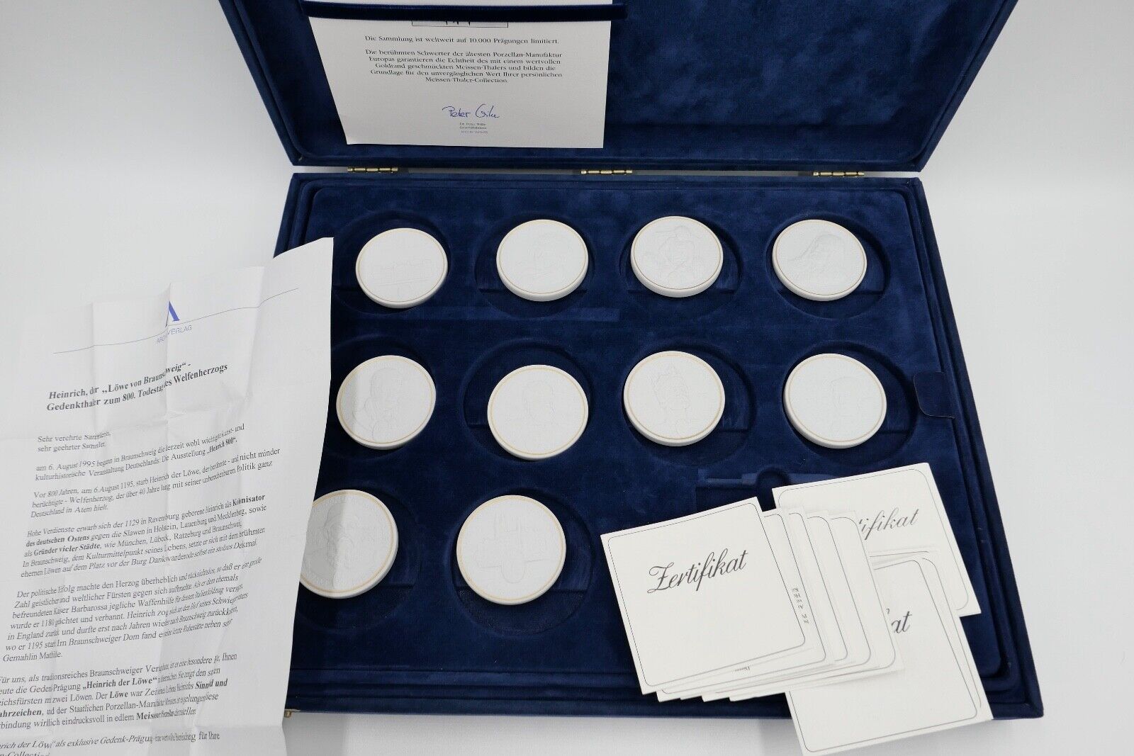 MEISSEN Sammelbox Städte Thaler & berühmte Persönlichkeiten Sammlung Medaillen - Antikhandel-Stuttgart