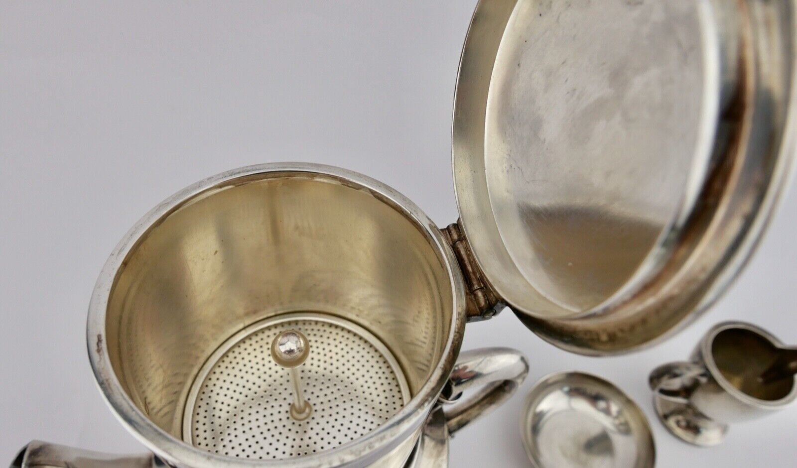 3 Tlg WMF Set Kännchen Schale Kanne Tee Mokka Kaffee NS 1930er 0,3 L 0,03 L - Antikhandel-Stuttgart