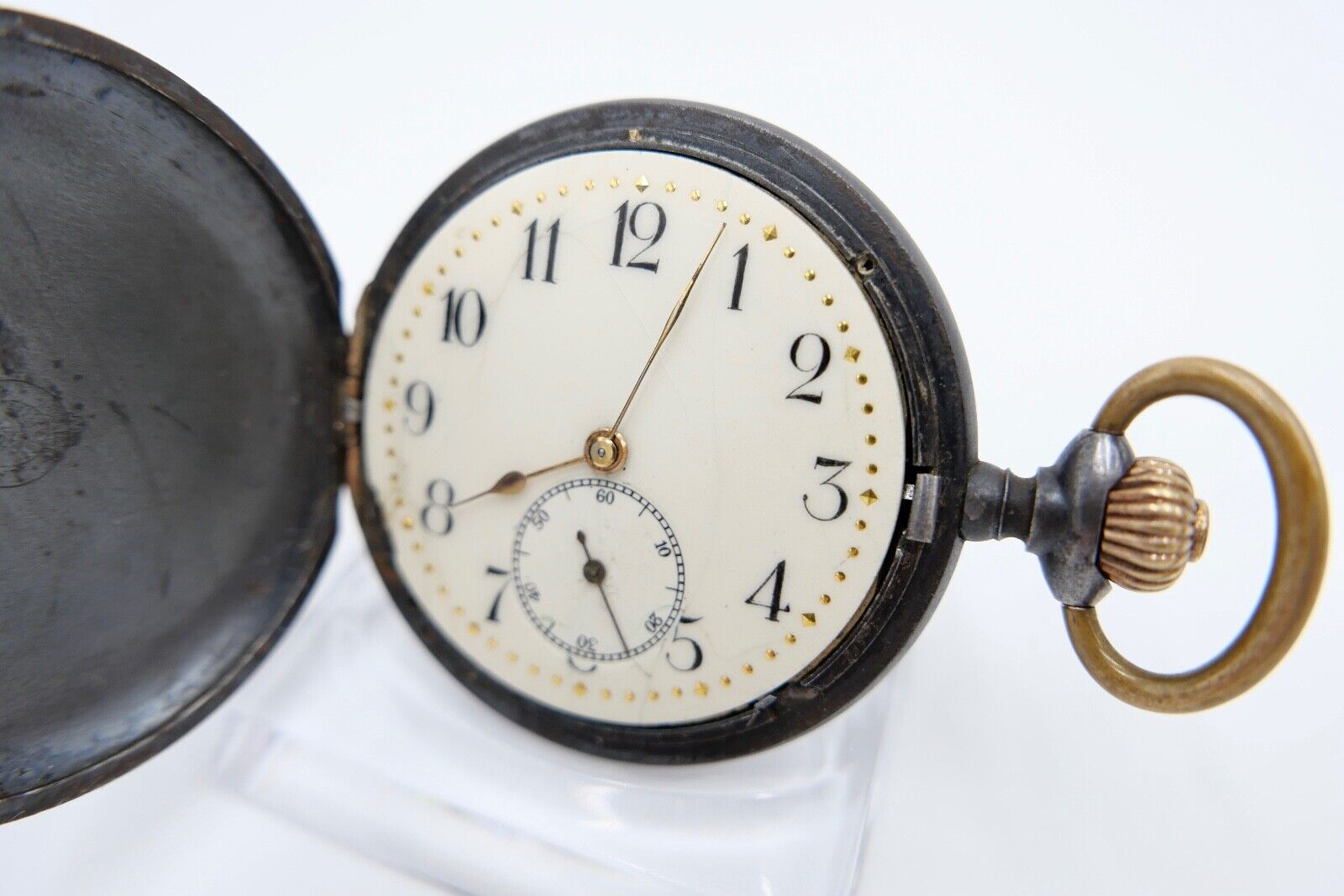 Antike Taschenuhr TAVANNES Ø 48 mm Emaille Zifferblatt - Antikhandel-Stuttgart