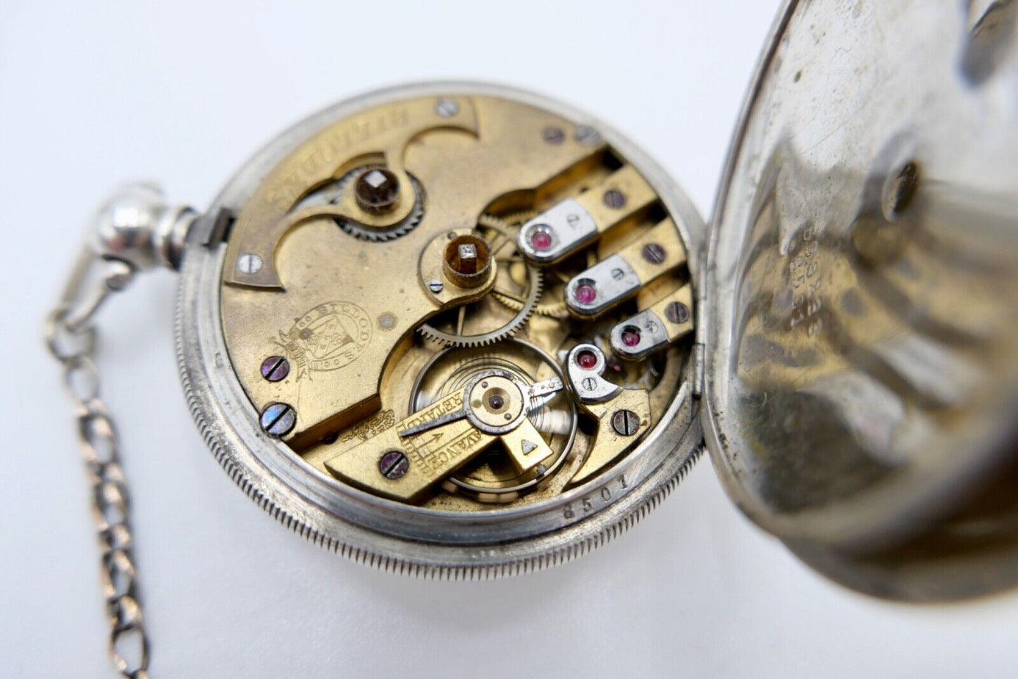 Antike Savonette Taschenuhr K. Serkisoff & Co 800 Silber Constantinople BILLODES - Antikhandel-Stuttgart