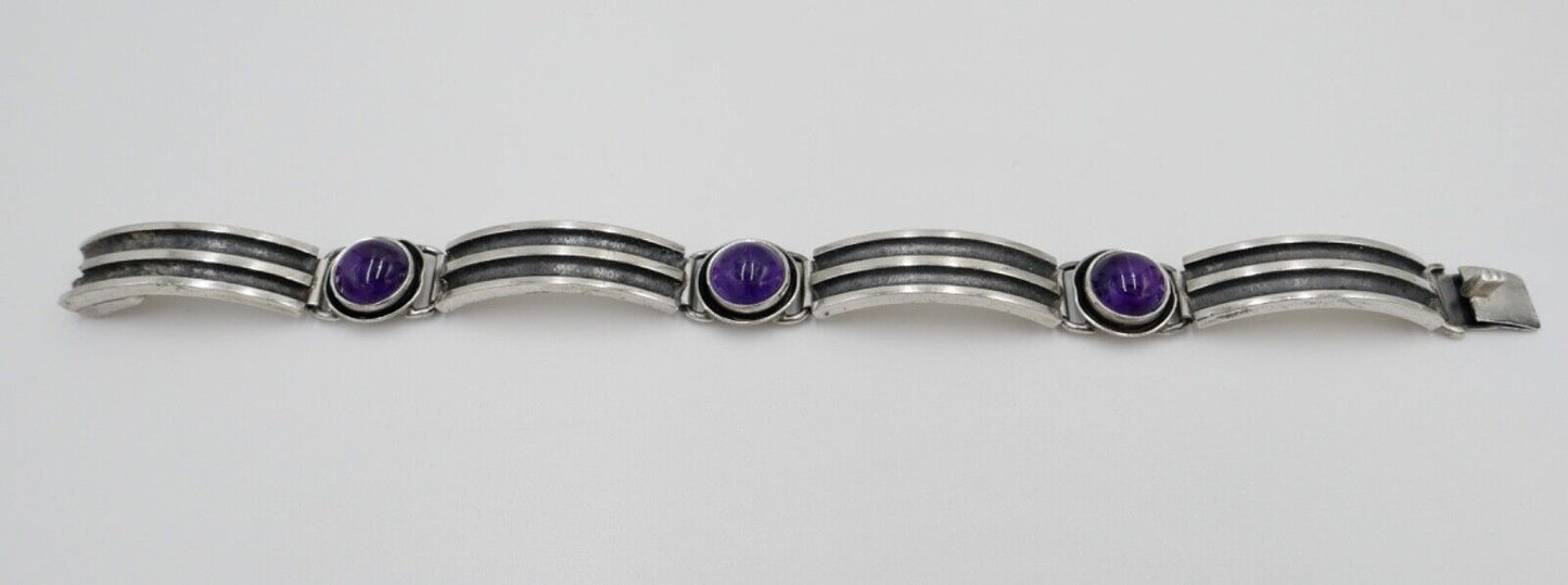 Amethyst 800 Silber Glieder Armband " PERLI " - Antikhandel-Stuttgart