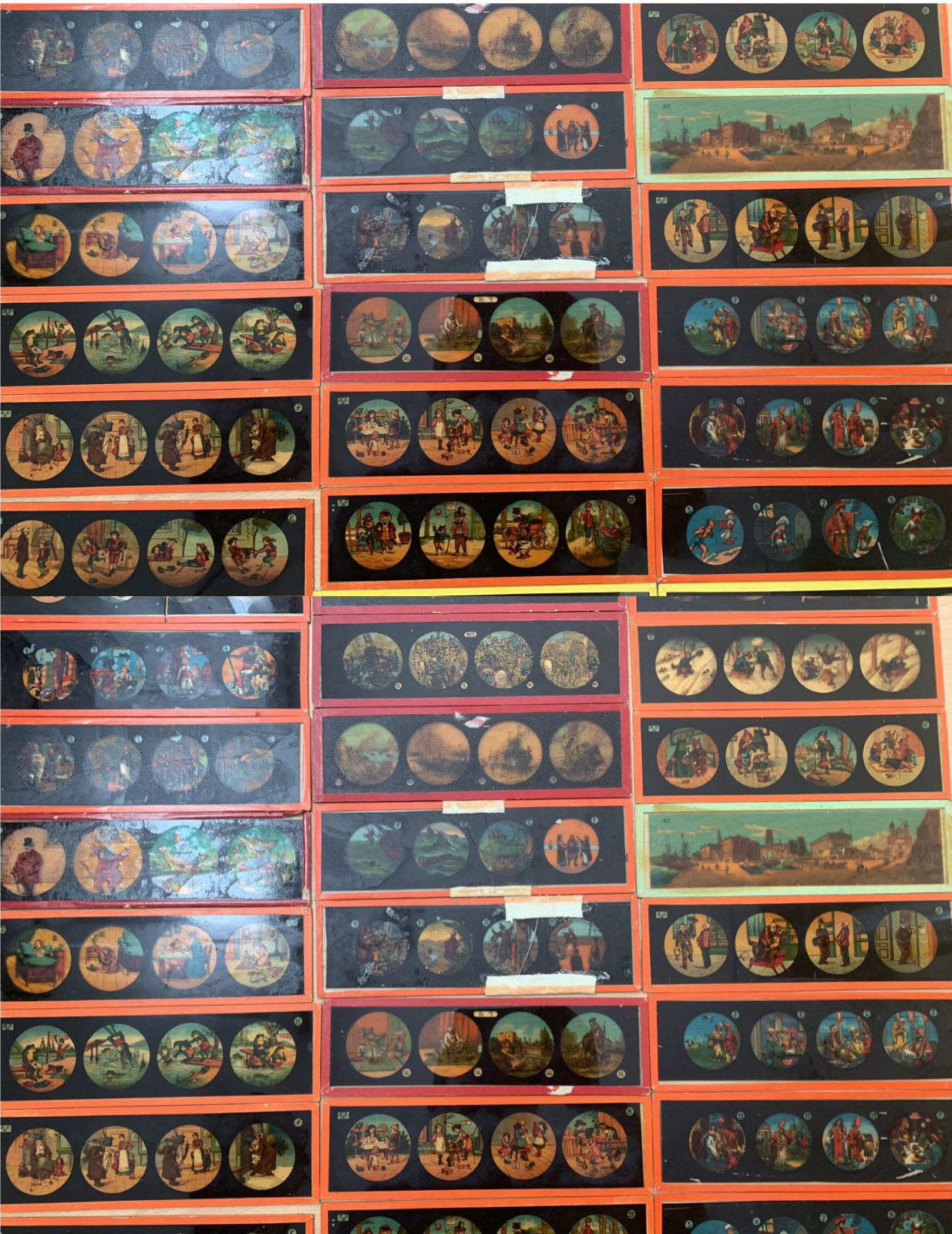 Laterna Magica GBN Gebrüder BING Nürnberg Karton 37 Glasbilder OVP 1910 Zubehör - Antikhandel-Stuttgart