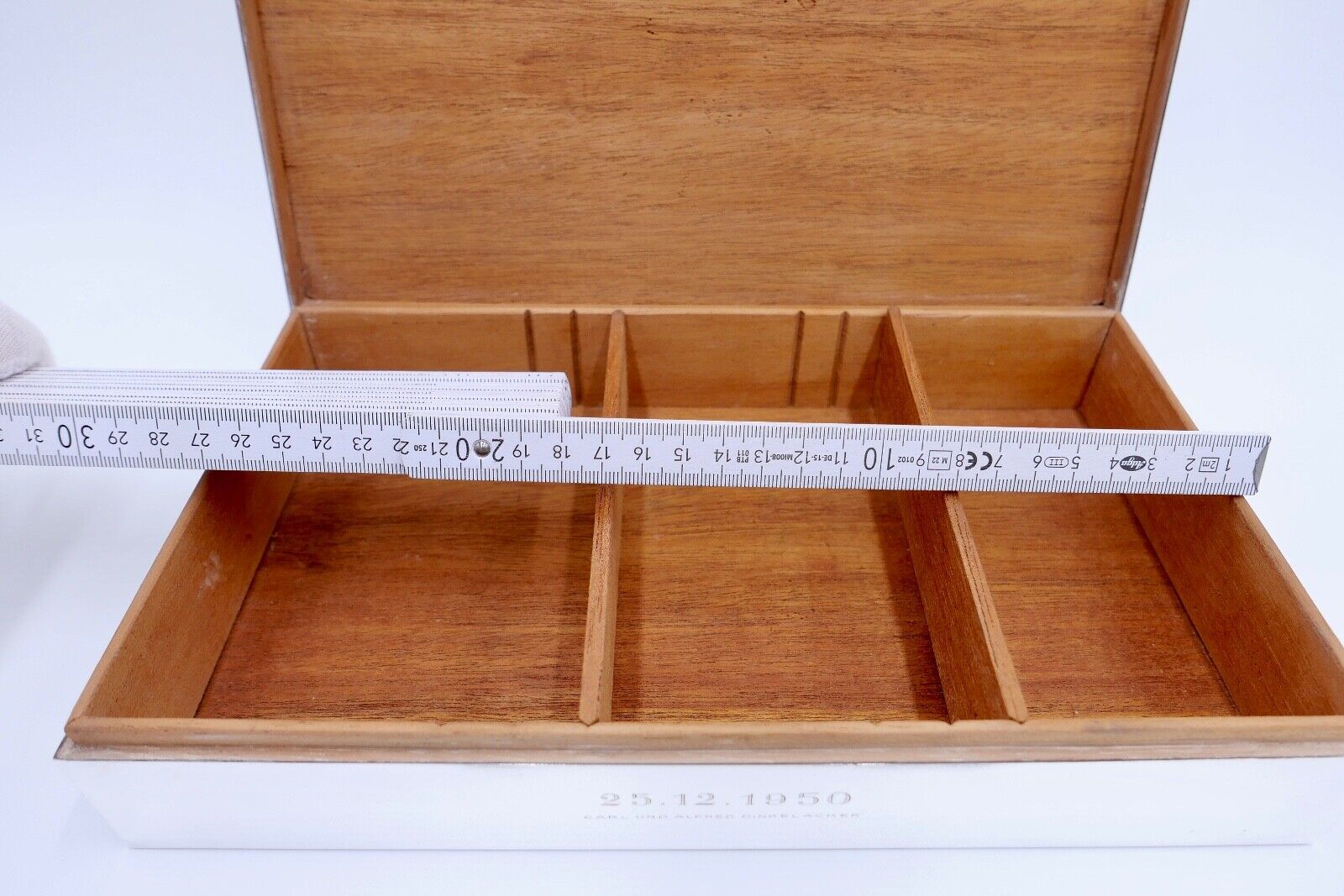 Zigarren Box Dose Kiste 835 S.F. Silber " C&A DINKELACKER " von Weihnachten 1950 - Antikhandel-Stuttgart