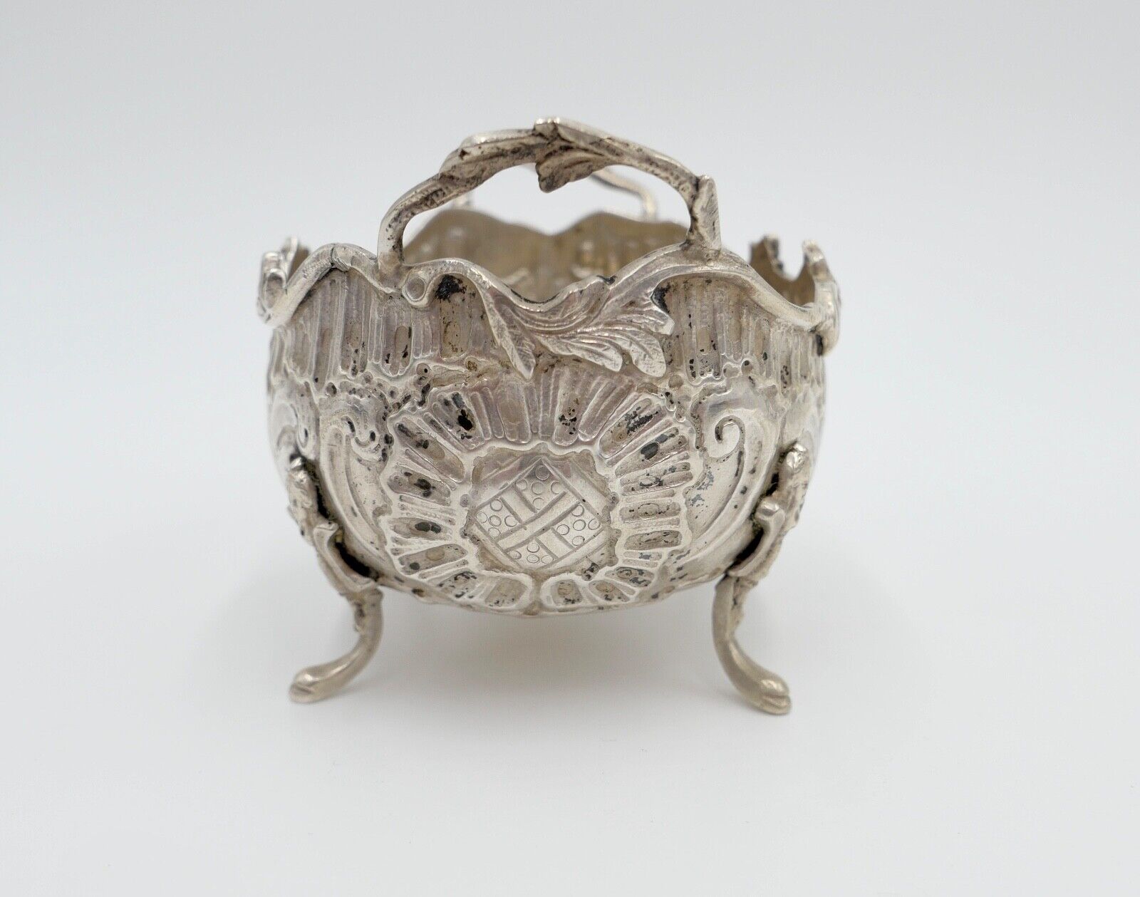 Alter Jugendstil Zucker Behälter Konfektschale 800 - 900 Silber 10x8 cm - Antikhandel-Stuttgart