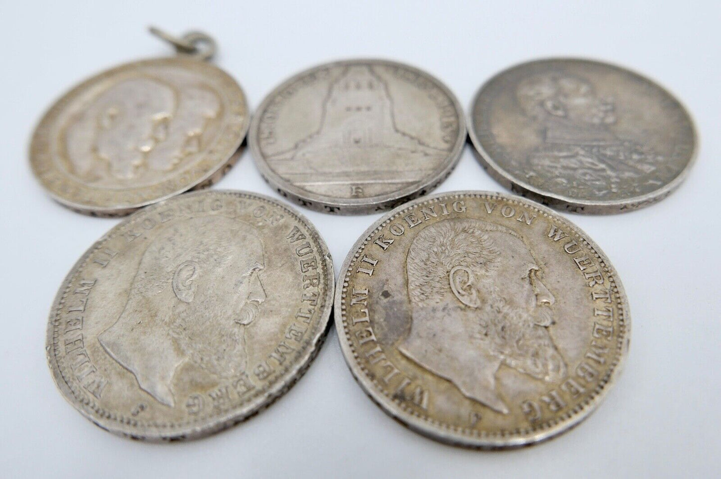 5 Stück 3 Mark 1910-1913 Deutscher Preussen Württemberg Sachsen Lot Konvolut - Antikhandel-Stuttgart