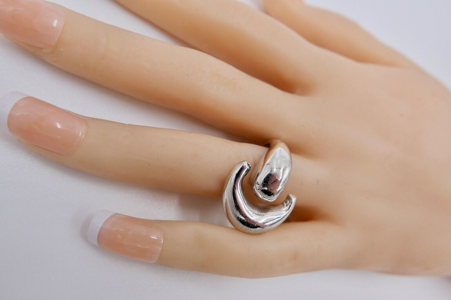 Massiver vintage 70er Jahre DESIGNER " fs " Damenring Silber 800 Gr. 52 - Antikhandel-Stuttgart