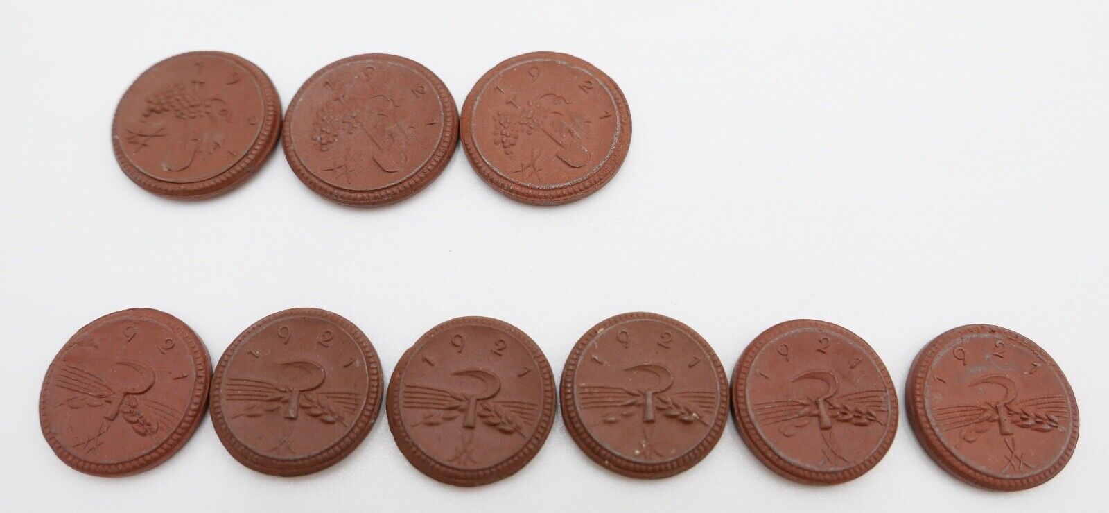 Posten Meissen Böttger Porzellan Münze Taler 1921 Notgeld Mark & Pfennig - Antikhandel-Stuttgart