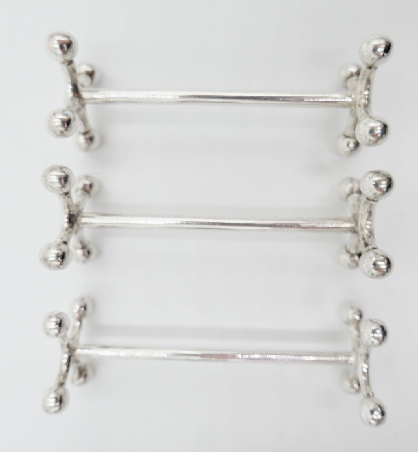 3x Messerhalter Besteck Halter Christofle Kugelkopf Versilbert FRANCE - Antikhandel-Stuttgart