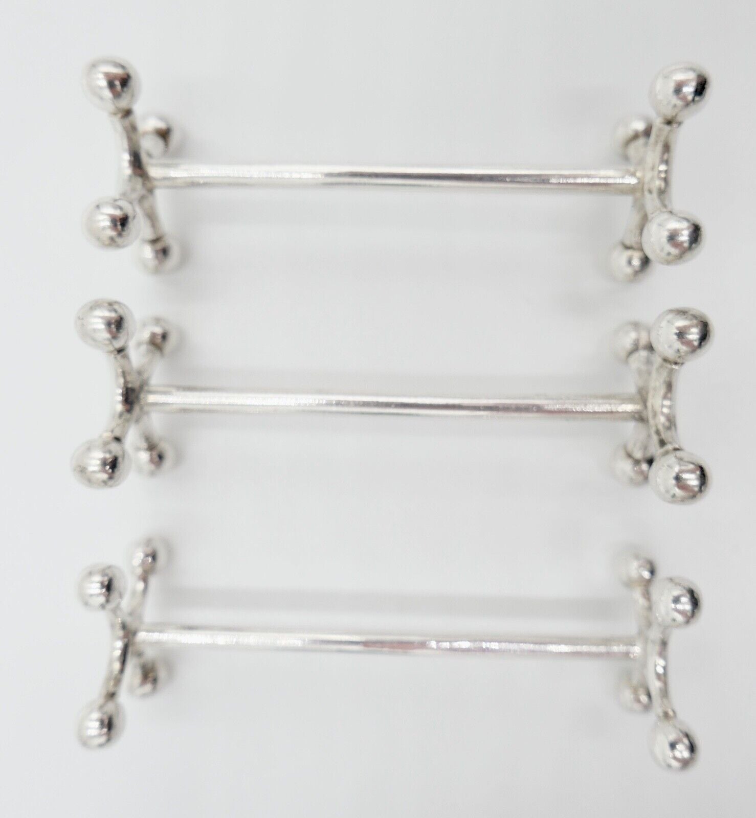 3x Messerhalter Besteck Halter Christofle Kugelkopf Versilbert FRANCE - Antikhandel-Stuttgart