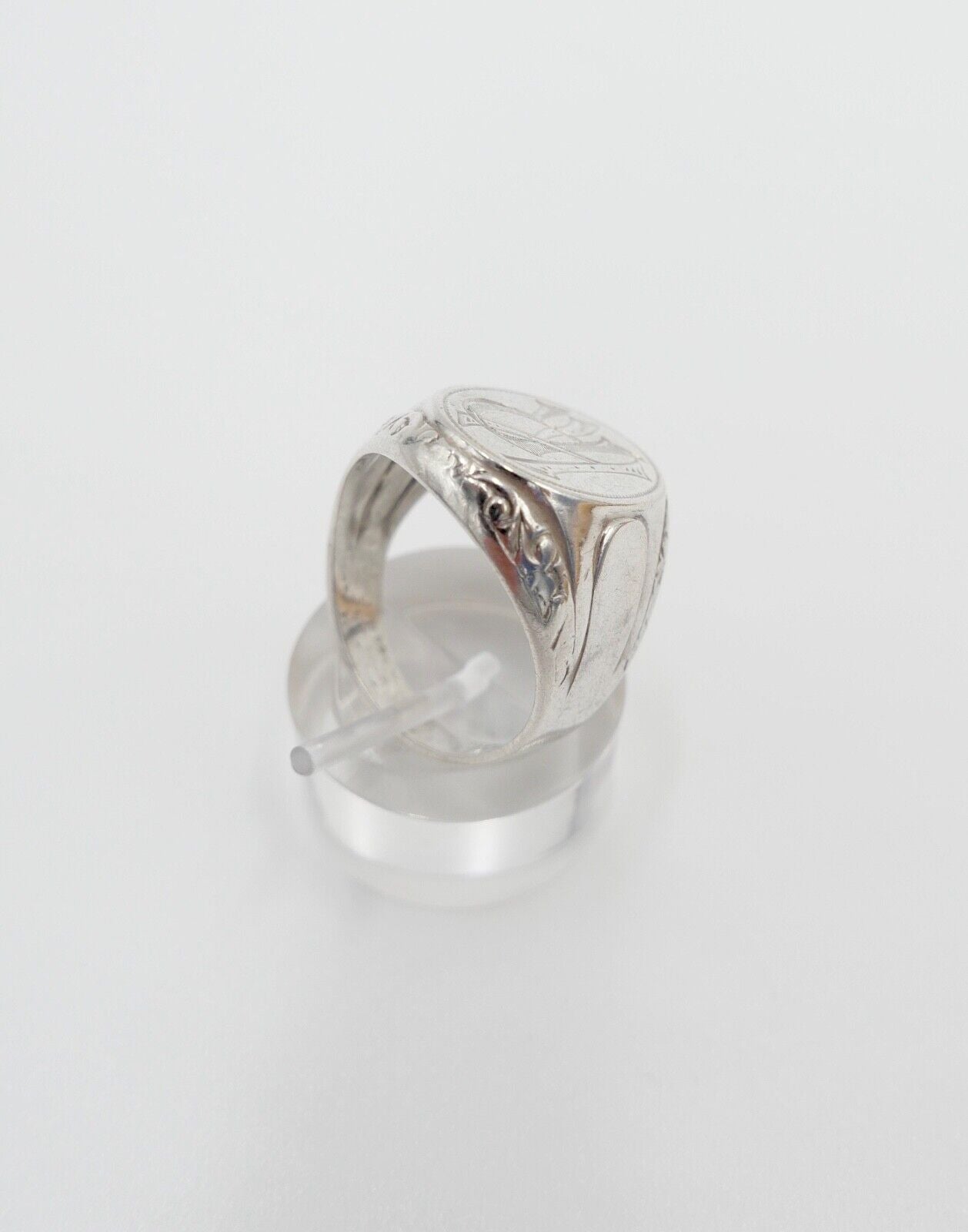 ART DECO Siegelring Monogramm KR Herrenring Ring 835 Silber Gr. 63 - Antikhandel-Stuttgart