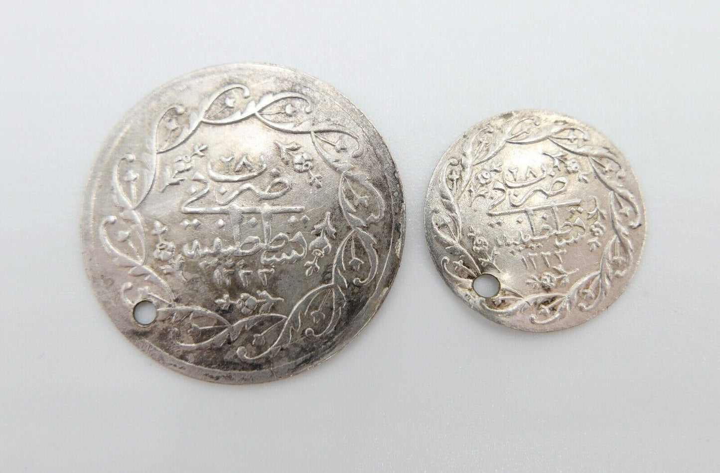 2x Belly Money Klimpergeld Bauchtanzgeld aus 1022 und 1222 Osmanisches Reich - Antikhandel-Stuttgart