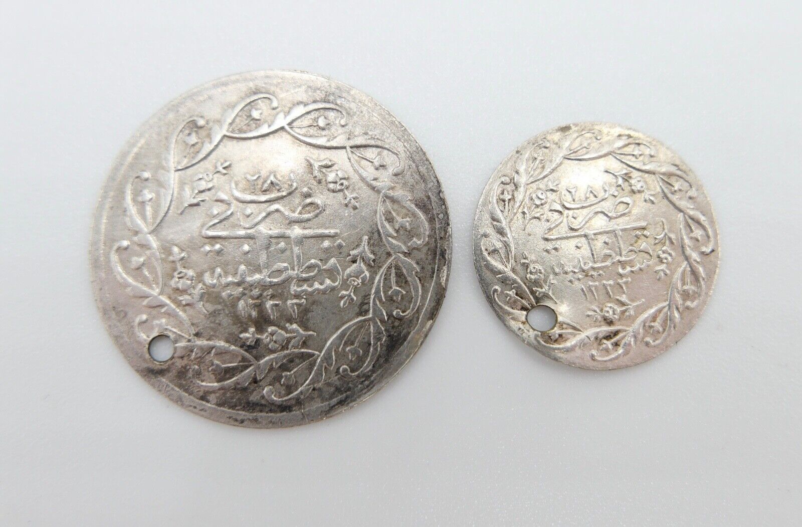 2x Belly Money Klimpergeld Bauchtanzgeld aus 1022 und 1222 Osmanisches Reich - Antikhandel-Stuttgart