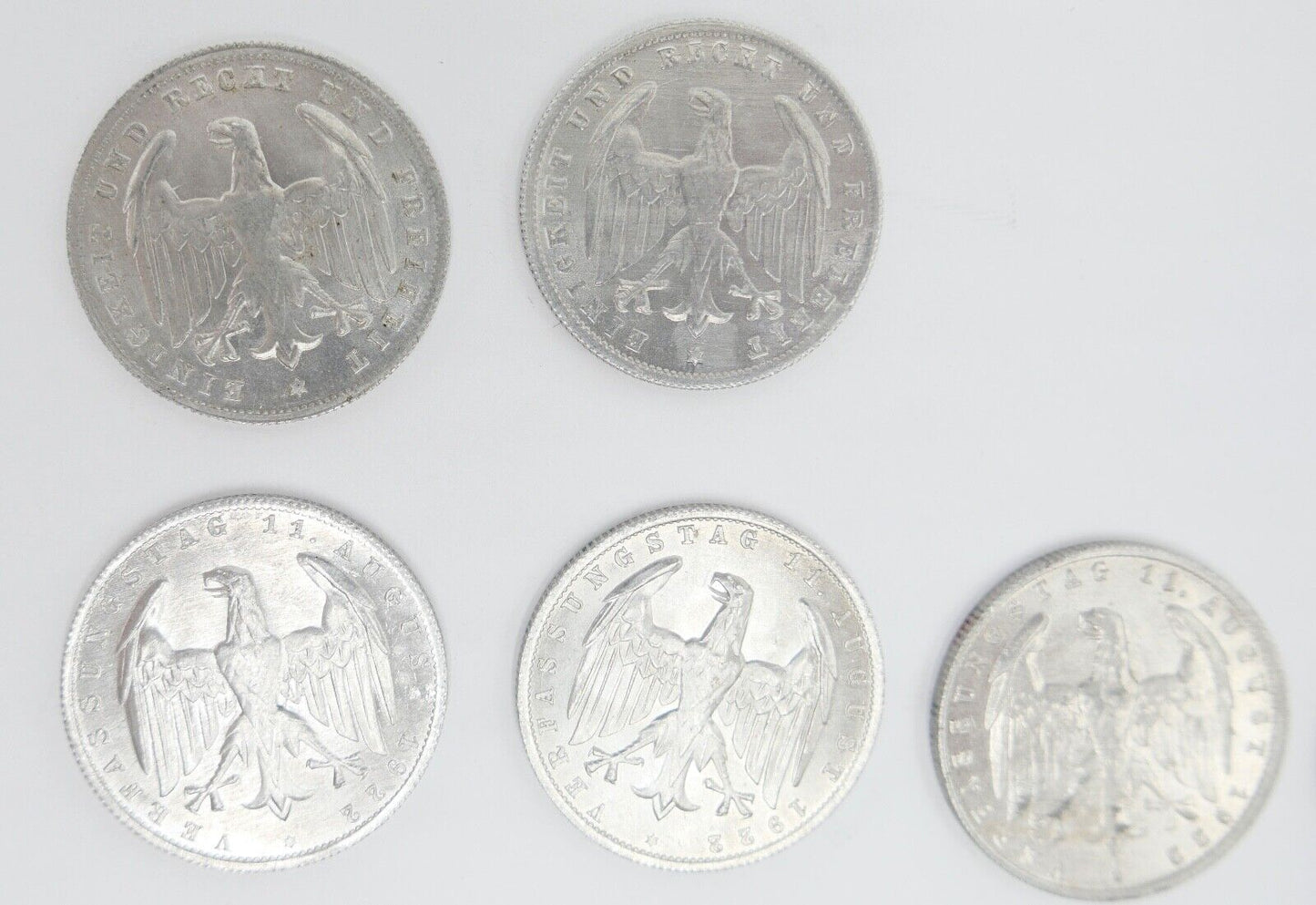 Posten Weimarer Republik 1, 3, 500 Mark 1, 2, 4, 5, 10, 50 Pfennig - Antikhandel-Stuttgart