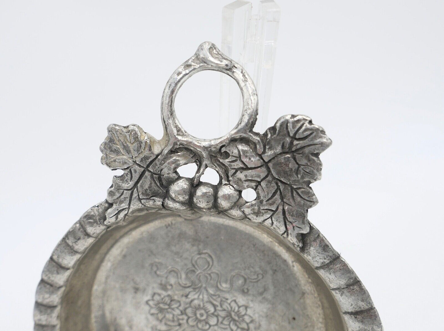 antik 1900 Schale Weinverkostungsschale Zinn Tinn Etain Weinreben Motiv - Antikhandel-Stuttgart