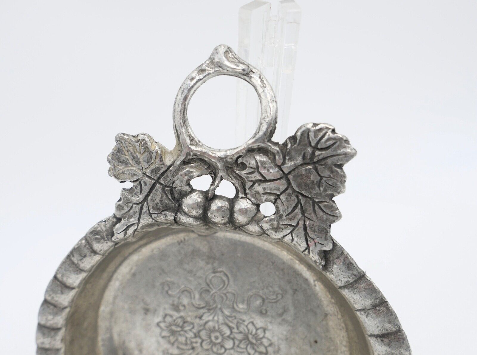 antik 1900 Schale Weinverkostungsschale Zinn Tinn Etain Weinreben Motiv - Antikhandel-Stuttgart