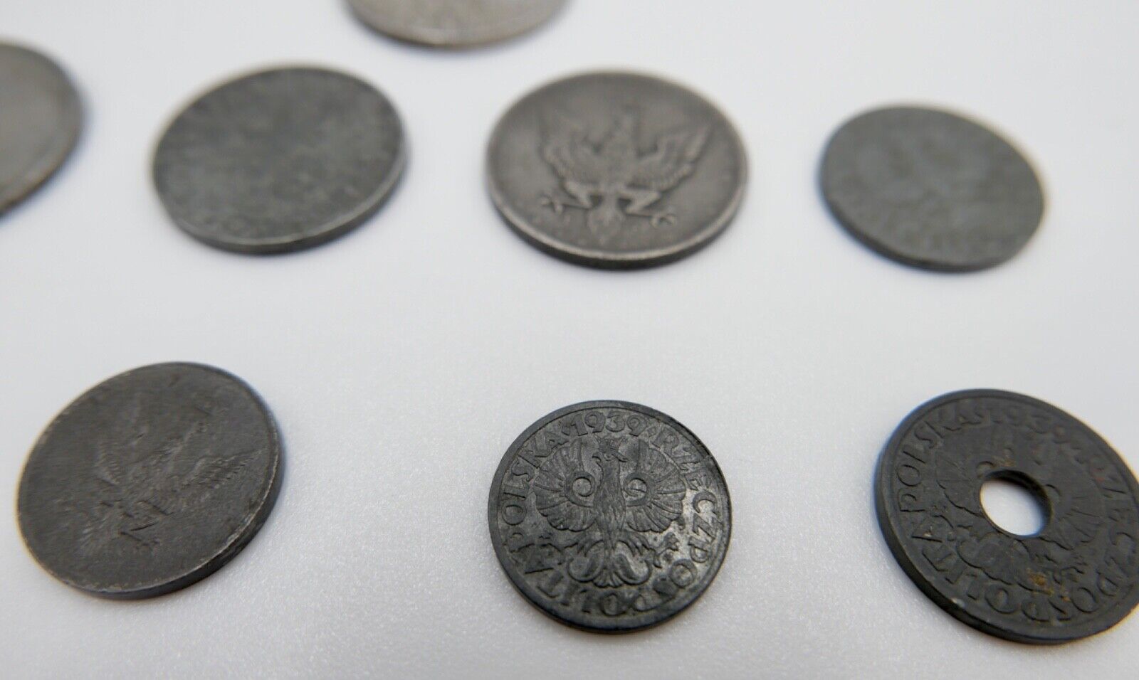 Posten Lot POLEN 1917-1939 Fenigow & Grozny Münzen 9 Stück Polskie - Antikhandel-Stuttgart