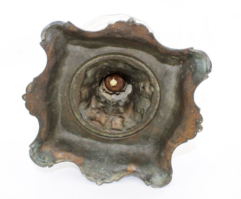 Alte Jugendstil Petroleumlampe Kupfer Tischlampe Zinn Optik 44cm R. Ditmar Wien - Antikhandel-Stuttgart